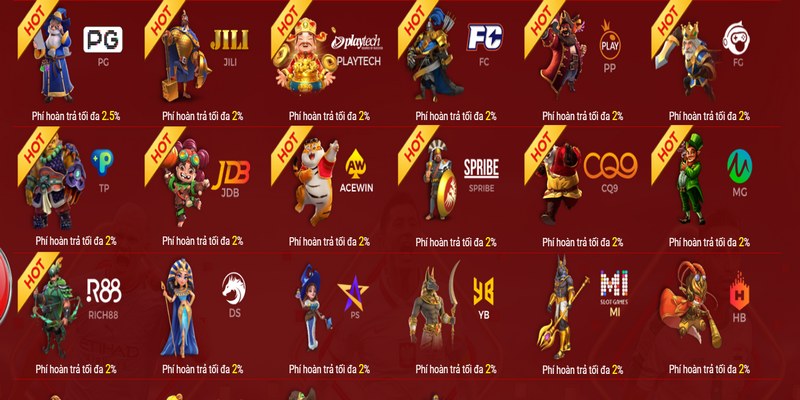 Tất cả các sản phẩm cá cược được cung cấp bởi nhà phát hành